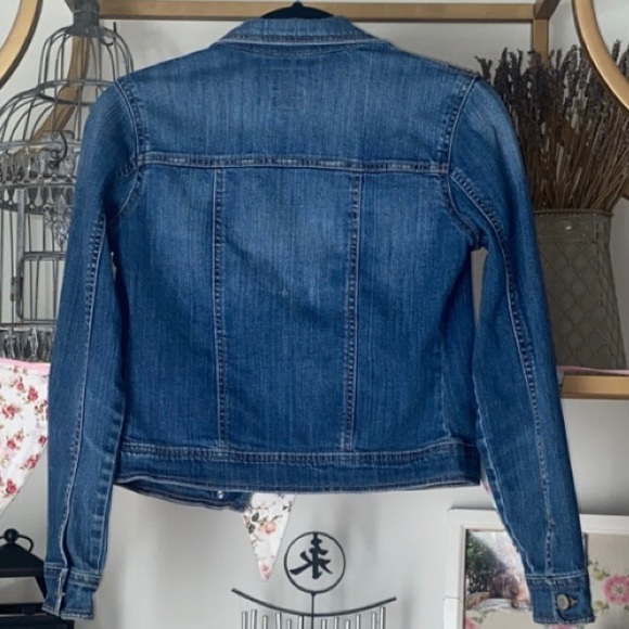 OLD NAVY Jean Jacket Girls Distressed Button Up Spring Summer School Cute - Picture 3 of 4
